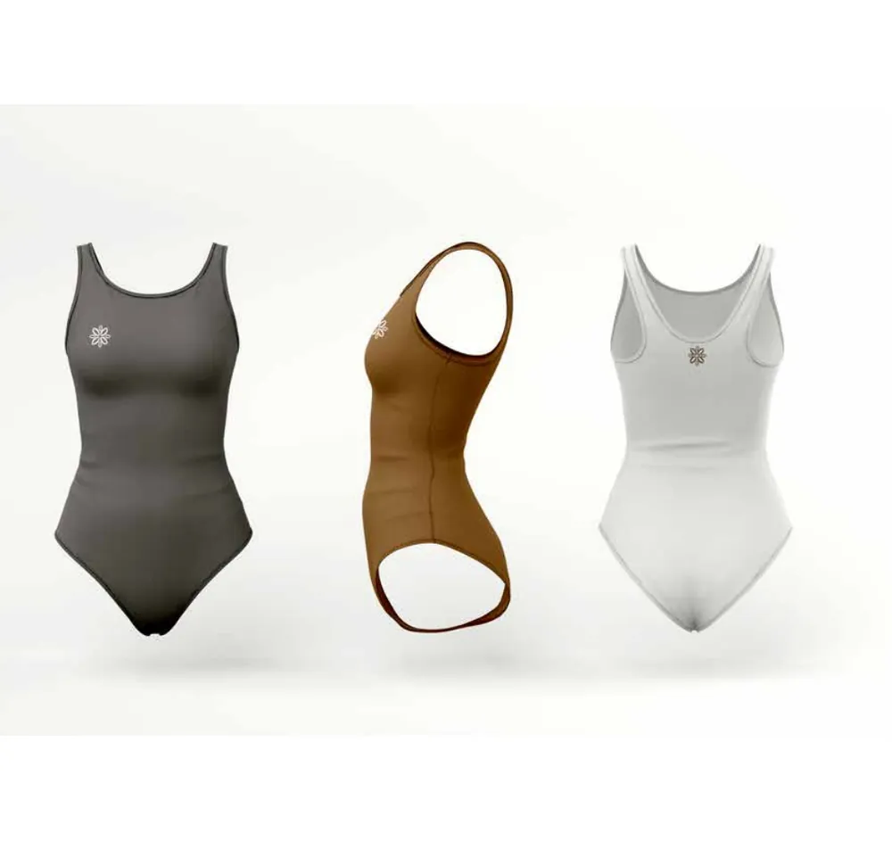 Swimwear, branded with The Bridge Clubhouse identity
