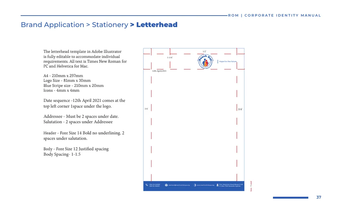 Brand manual: Letterhead