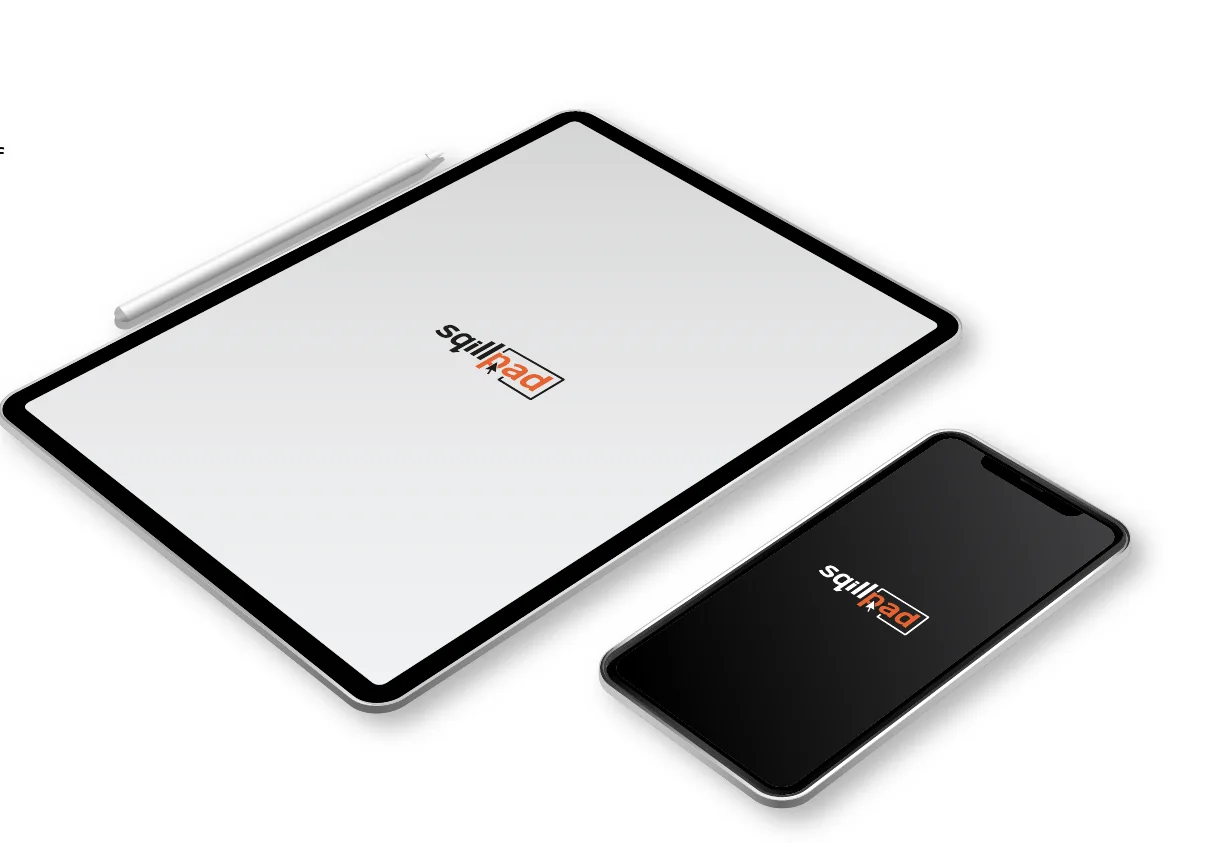 Device boot screen, branded with the Sqillpad identity