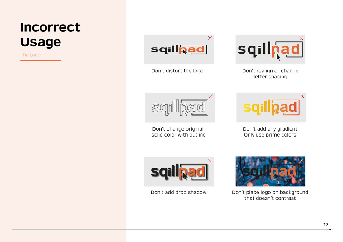 Brand manual: Incorrect usage