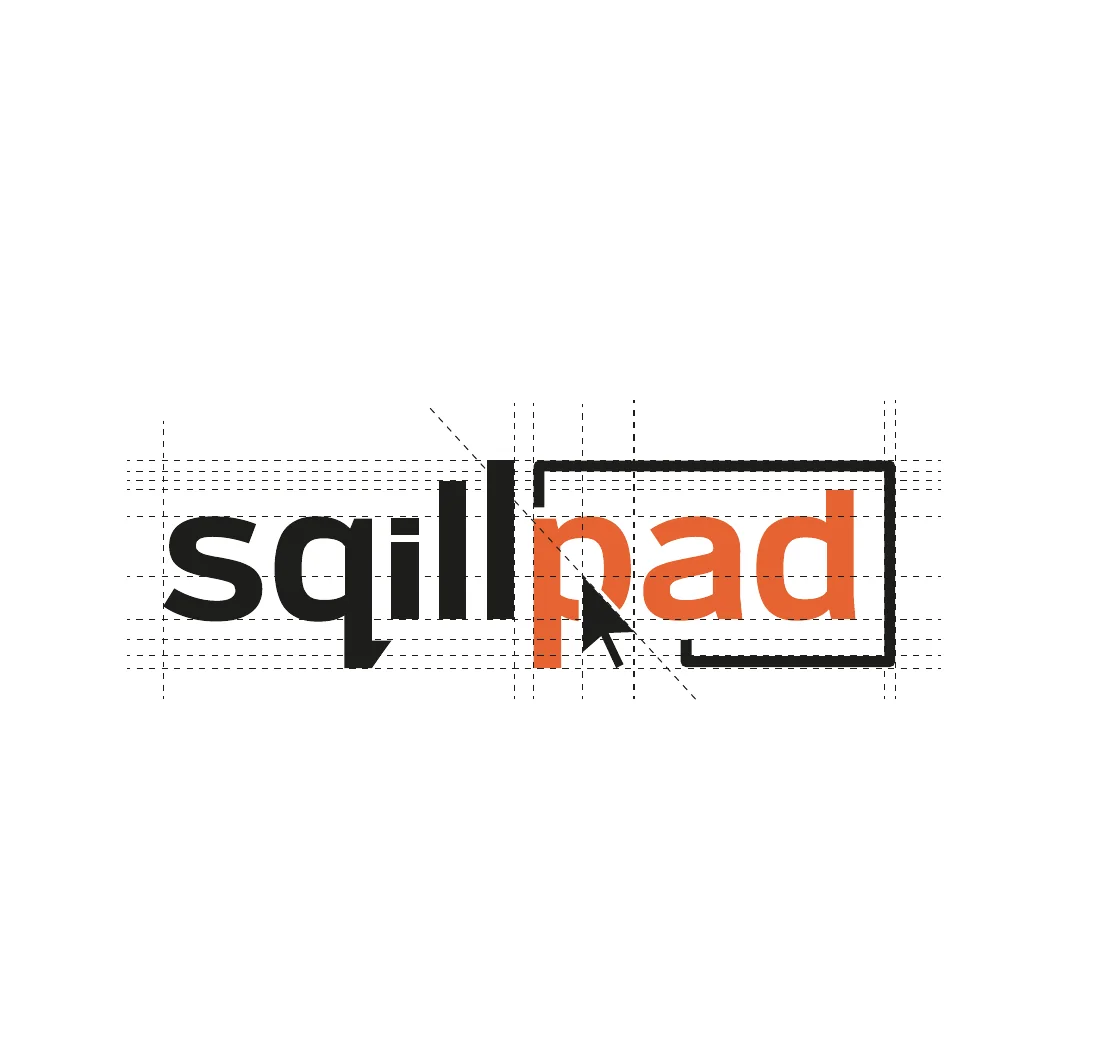 The Sqillpad logo construction grid
